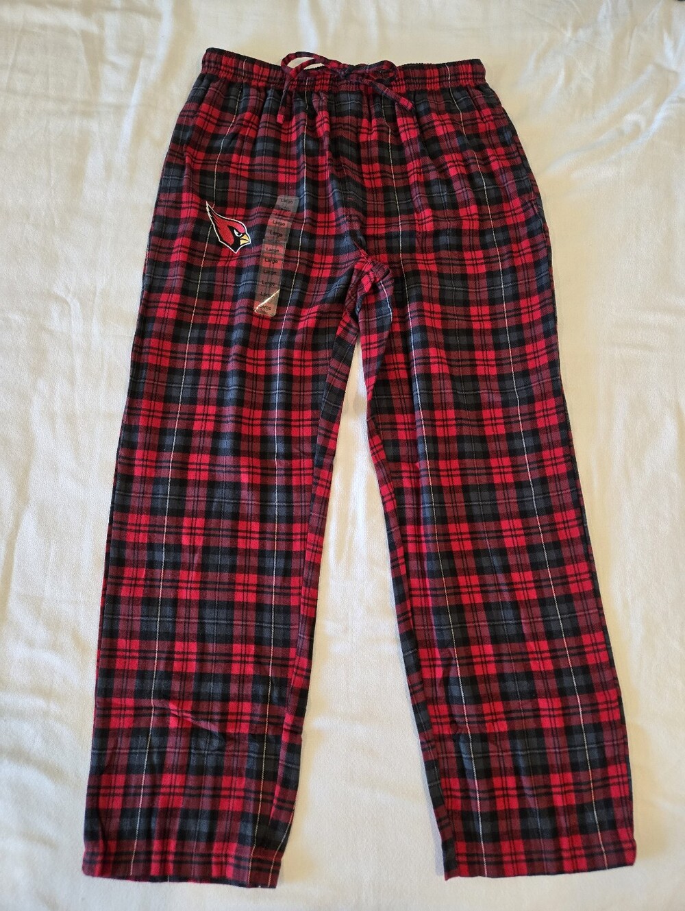 NEW Arizona Cardinals NFL Team Apparel Plaid Sleep Pants Large Lounge Flannel